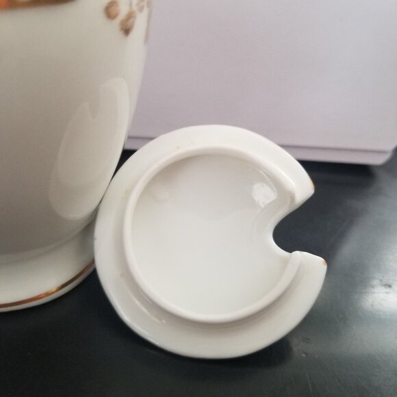 Antique C.S. Prussia Porcelain Jam Mustard Condiment Pot w/Spoon Lid Jar - Picture 7 of 12